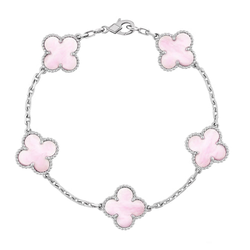 CLOVER BRACELET | SILVER PINK