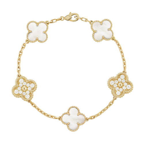 DELUXE CLOVER BRACELET | WHITE GOLD