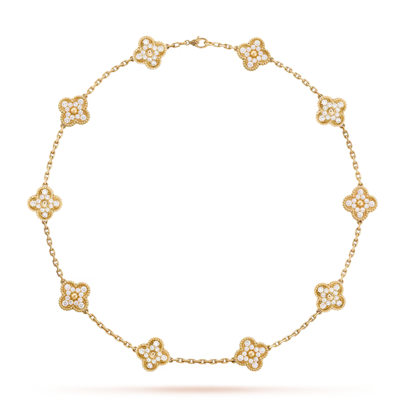CLOVER DIAMOND NECKLACE 10 | GOLD