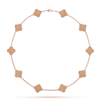 CLOVER DIAMOND NECKLACE 10 | ROSE GOLD