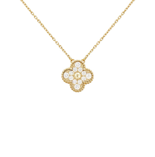 CLOVER DIAMOND NECKLACE | GOLD