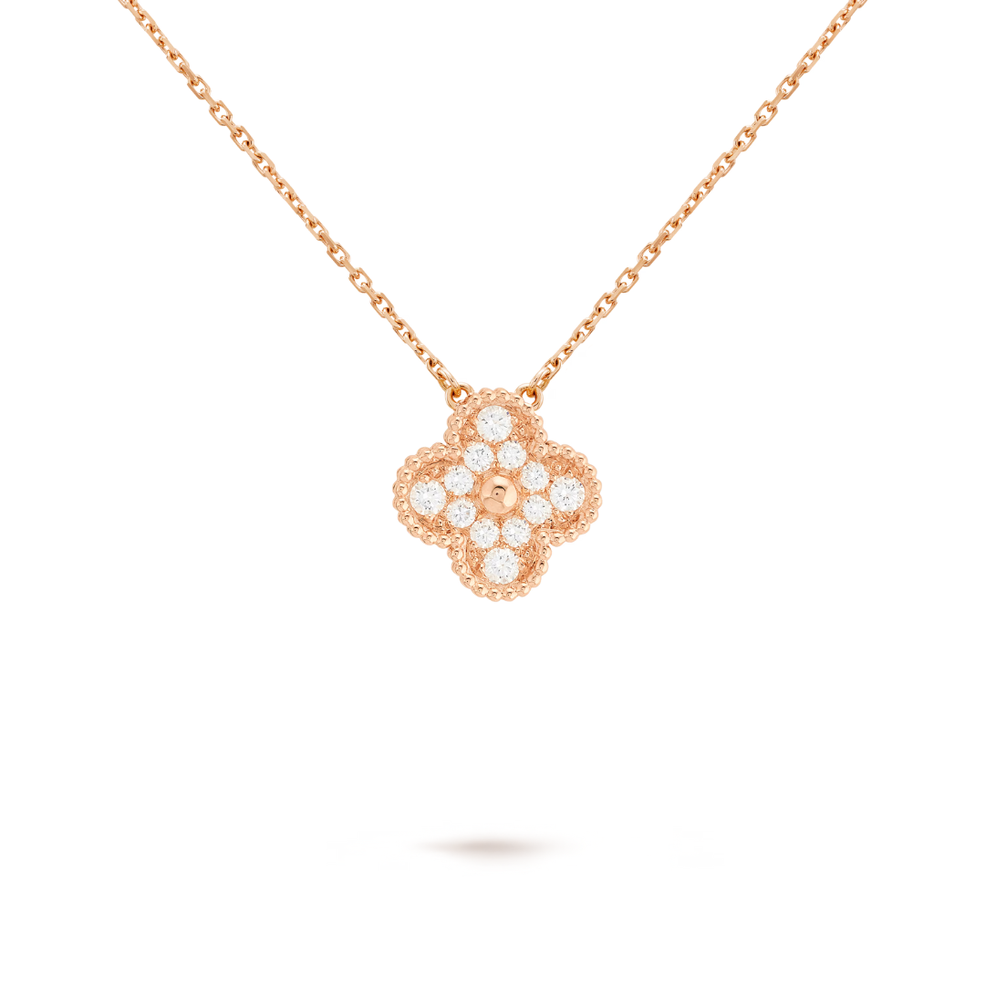 CLOVER DIAMOND NECKLACE | ROSE GOLD