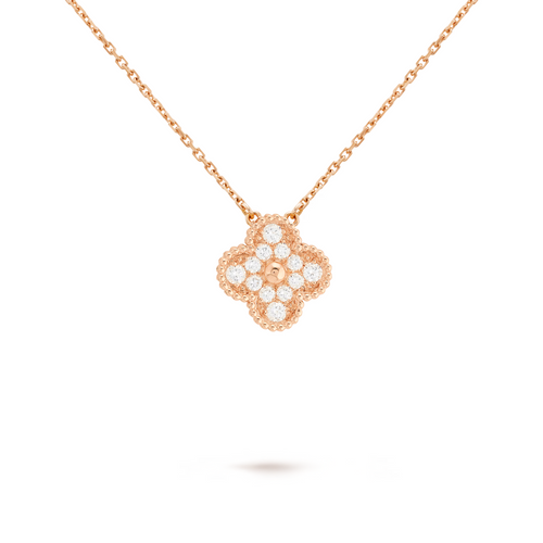 CLOVER DIAMOND NECKLACE | ROSE GOLD