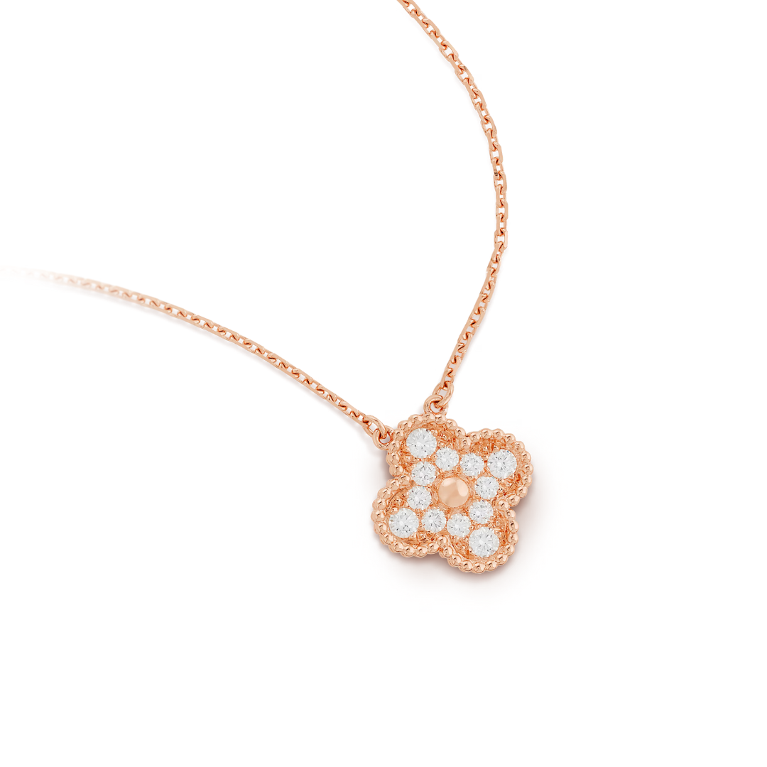 CLOVER DIAMOND NECKLACE | ROSE GOLD