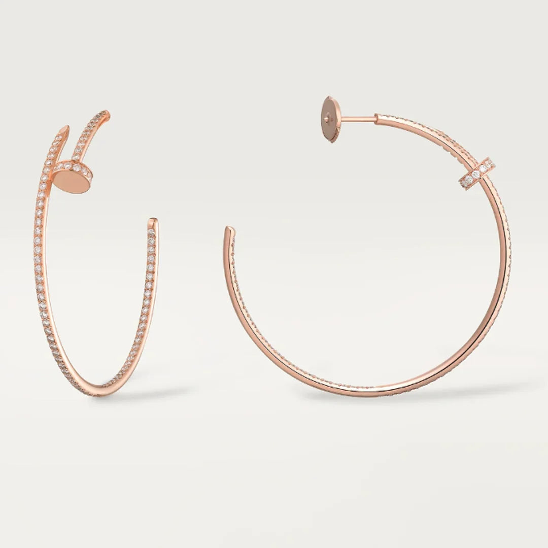 NAIL EARRINGS DIAMONDS | ROSÉGOLD
