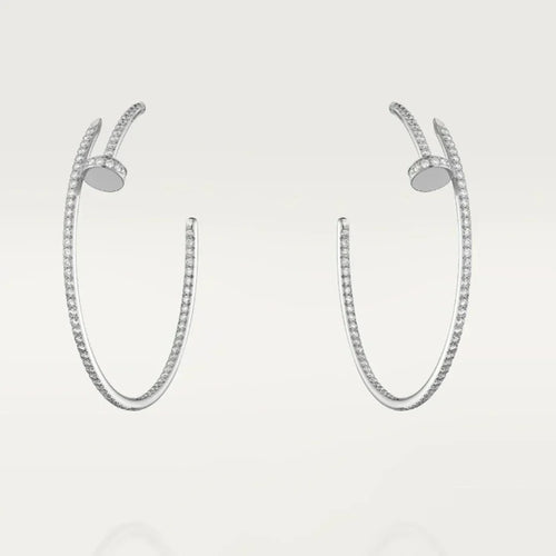 NAIL EARRINGS DIAMOND | SILBER