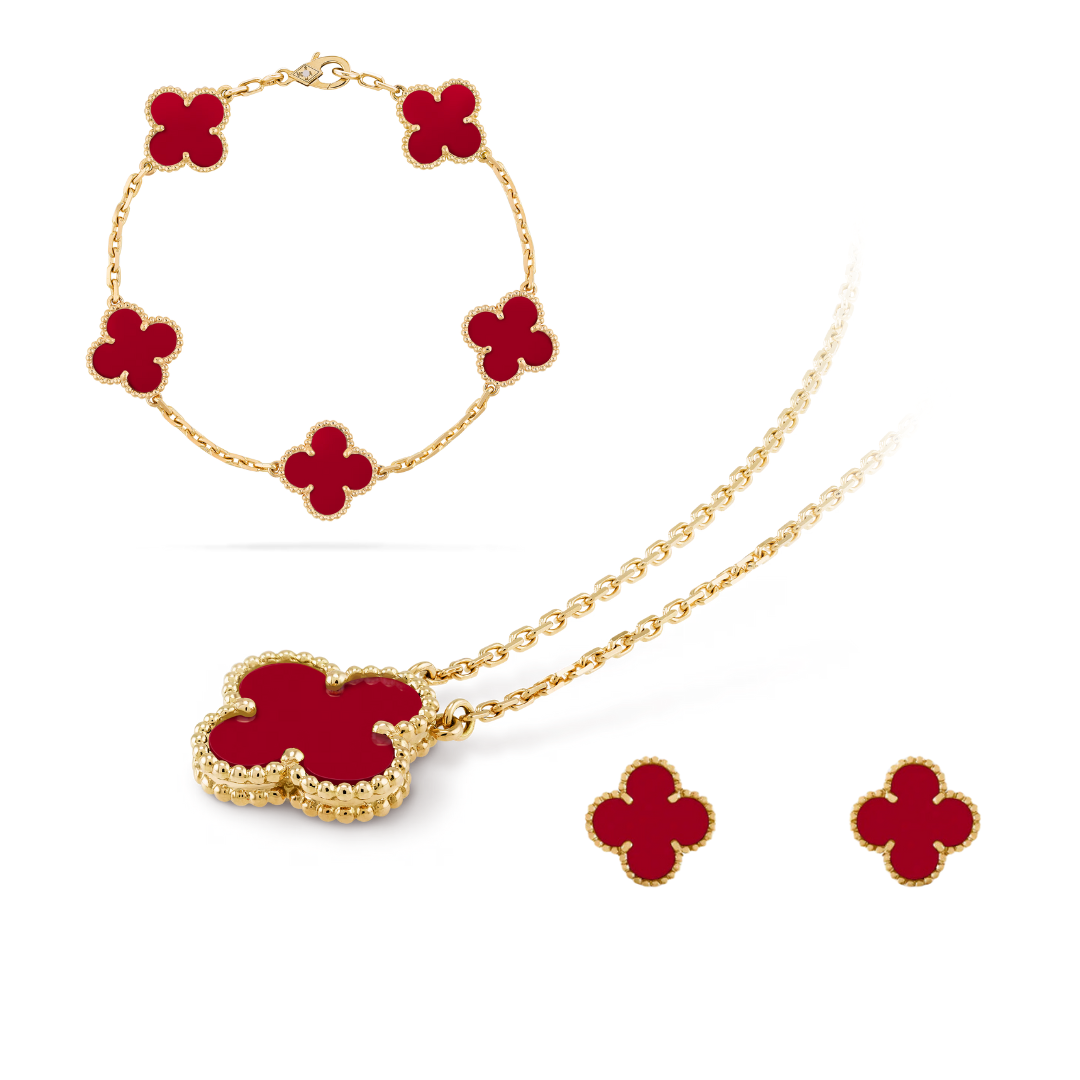 GOLD RED LUXE | CLOVER SET