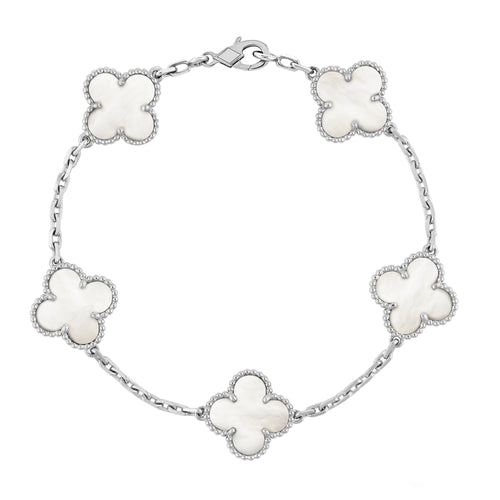 CLOVER BRACELET | SILVER WHITE