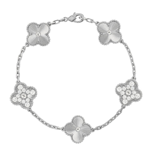 DELUXE CLOVER DIAMOND BRACELET | SILVER