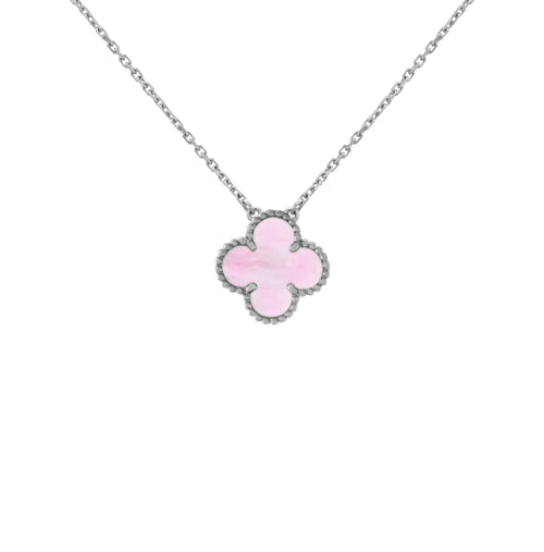 CLOVER NECKLACE | PINK SILVER