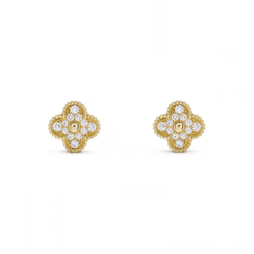 CLOVER DIAMOND EARRINGS | GOLD