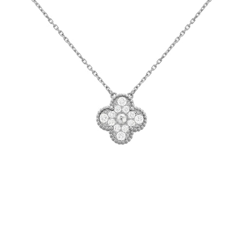 CLOVER DIAMOND NECKLACE | SILVER