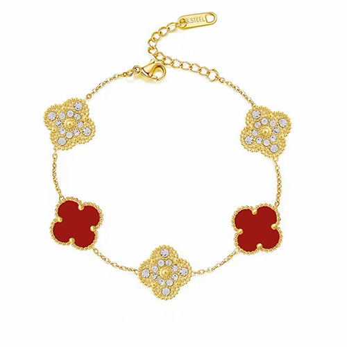 DELUXE CLOVER BRACELET | RUBY