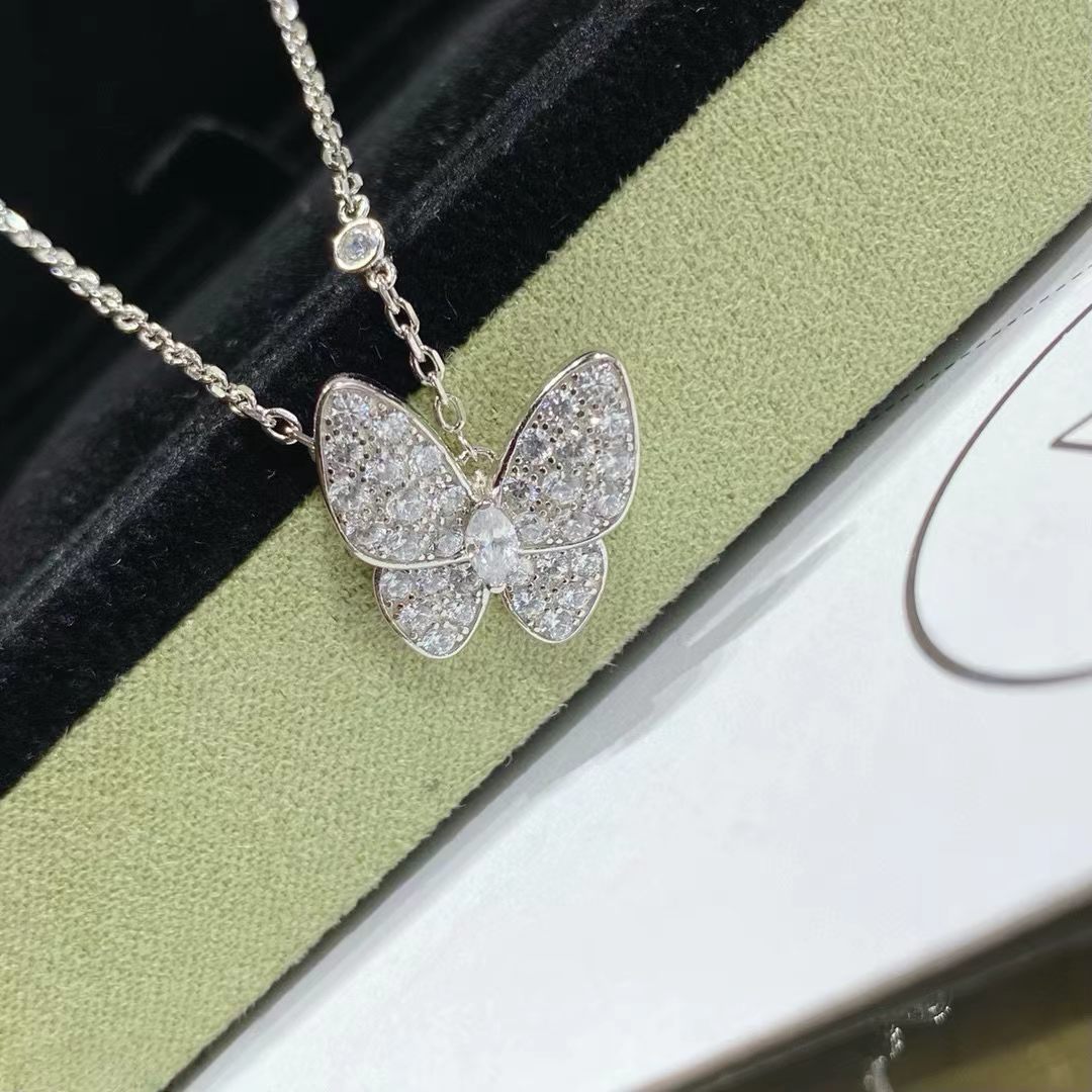 Azure Butterfly Crystal Necklace