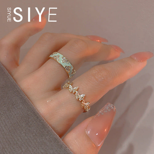 GOLDURA® ENAMEL BUTTERFLY ADJUSTABLE RING