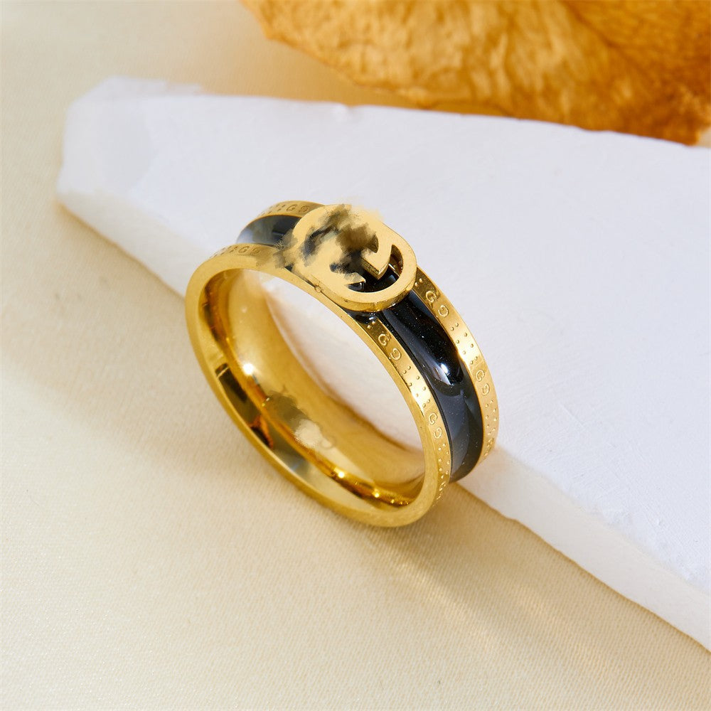 GOLDURA NOIR ENAMEL RING