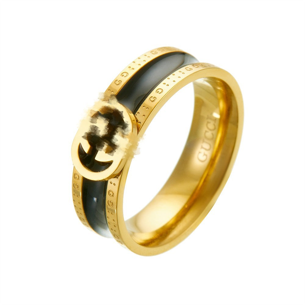 GOLDURA NOIR ENAMEL RING