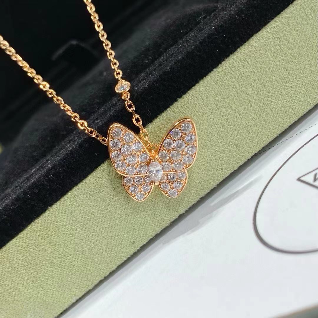 Azure Butterfly Crystal Necklace