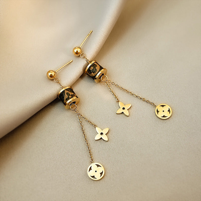 GOLDURA®  Clover Tassel Earrings