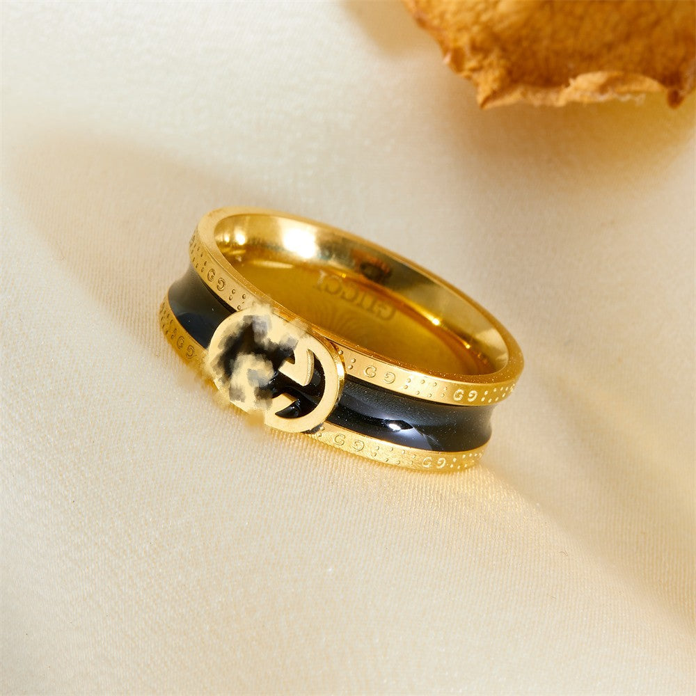 GOLDURA NOIR ENAMEL RING