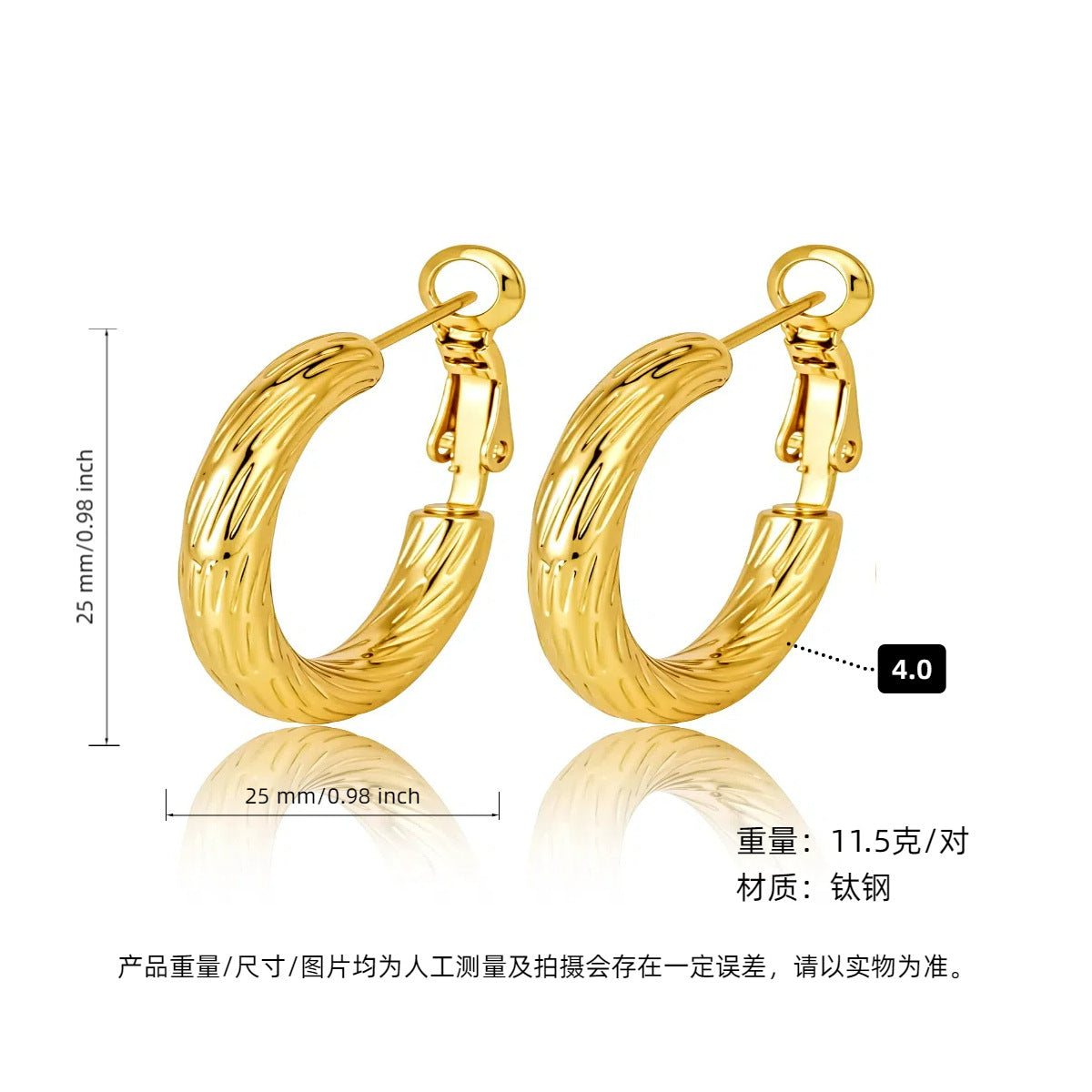 GOLDURA® LUXE C-HOOP EARRINGS