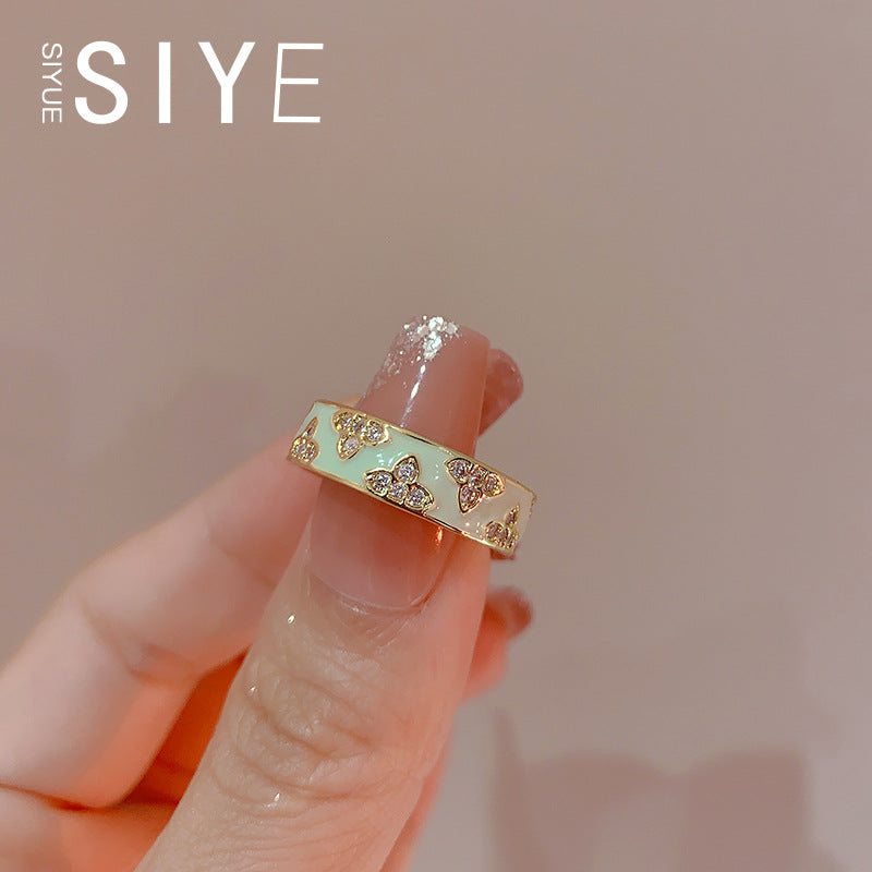 GOLDURA® ENAMEL BUTTERFLY ADJUSTABLE RING