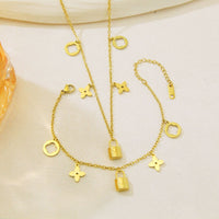 Necklace & Bracelet Set - Gold
