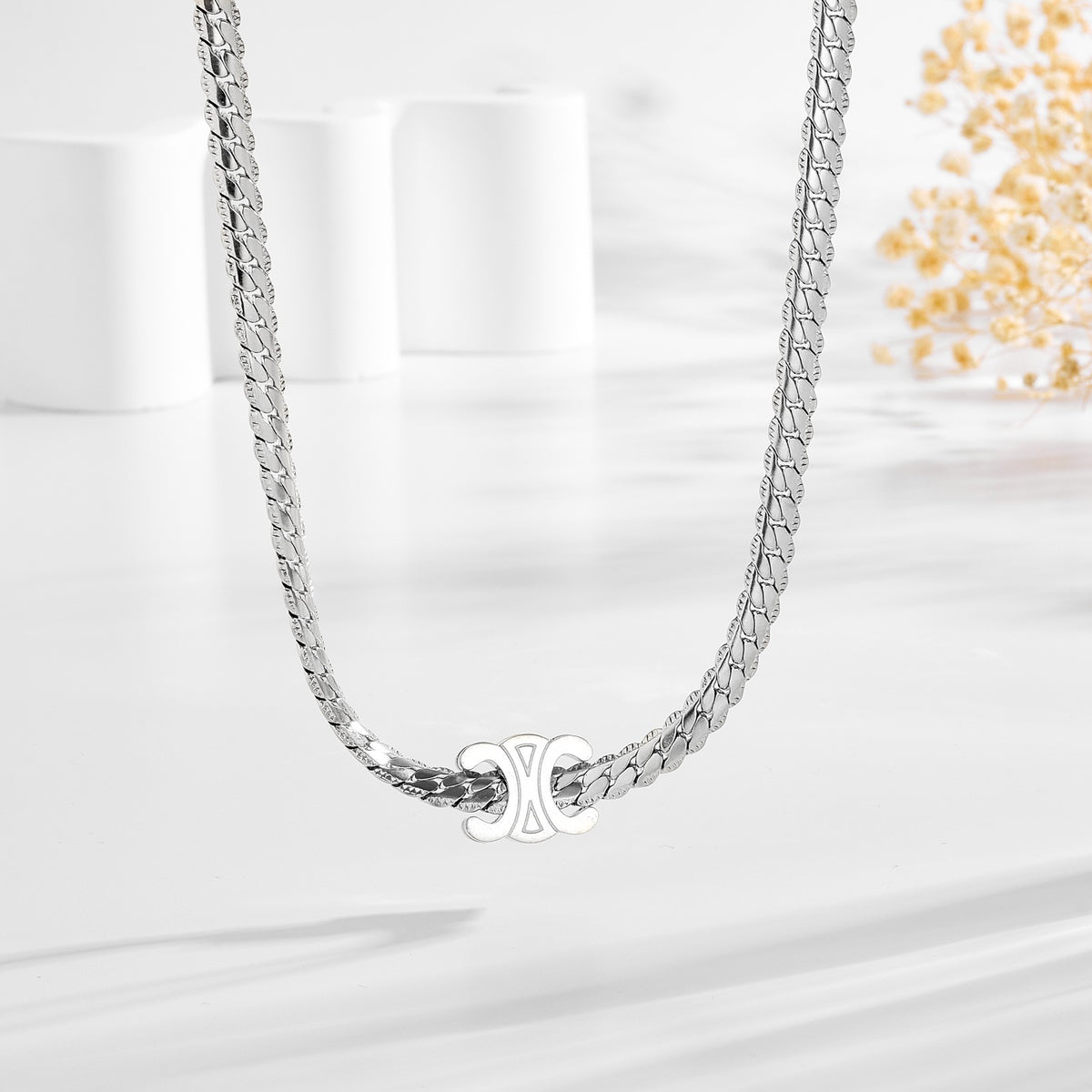 Sleek Snake Chain Collar Necklace