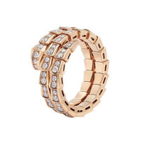 Champagne Gold Full Pavé Snakebone