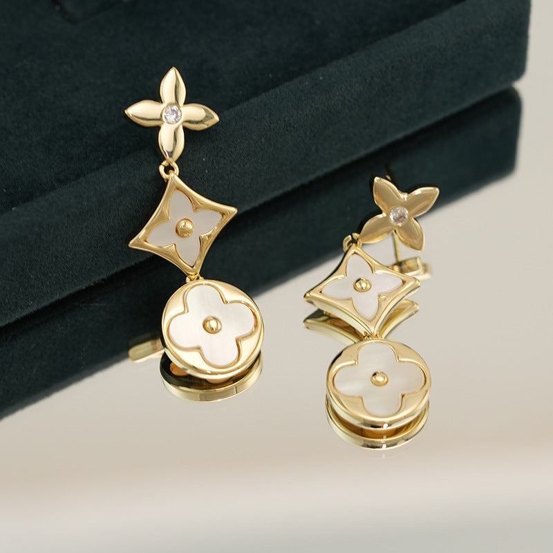 GOLDURACLOVER PENDANT EARRINGS