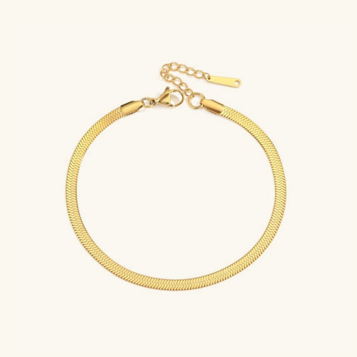 GIA GOLD HERRINGBONE ANKLET