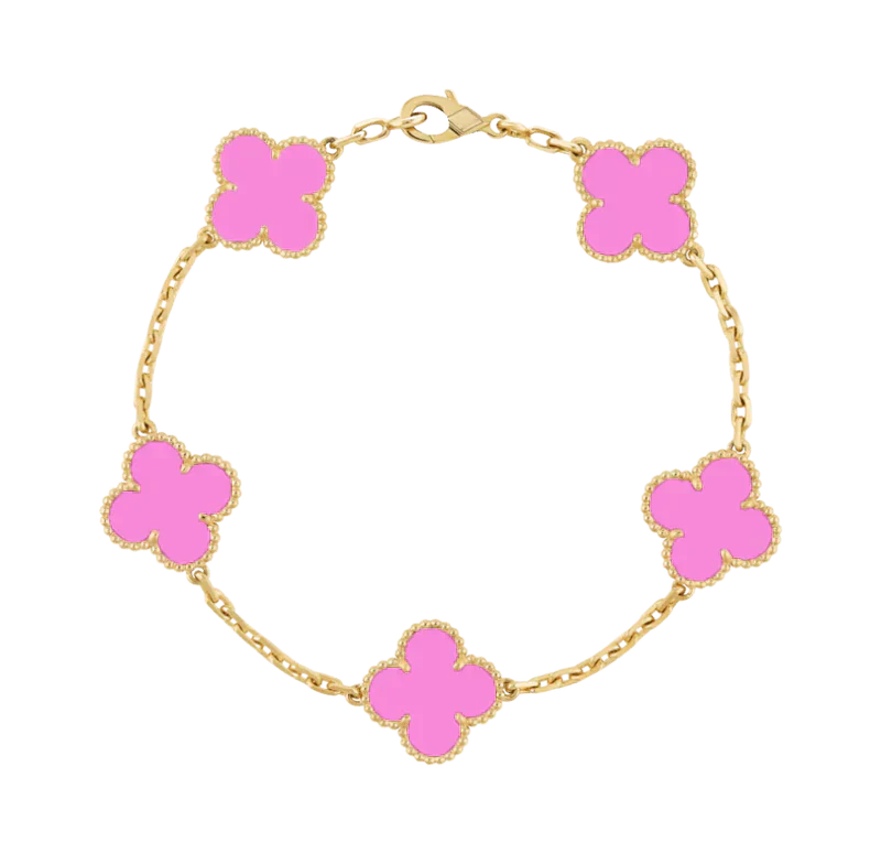 CLOVER BRACELET | NEON PINK GOLD