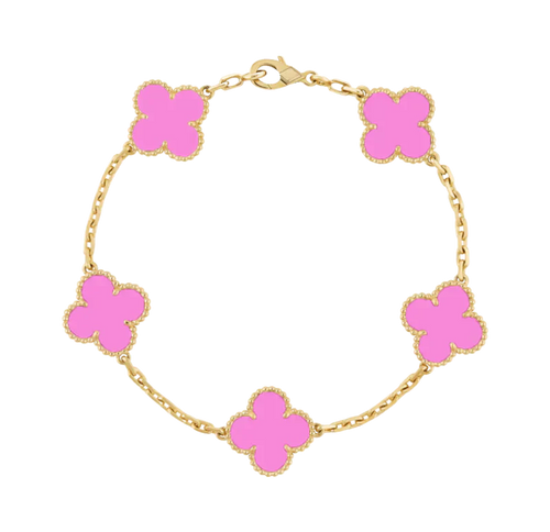 CLOVER BRACELET | NEON PINK GOLD
