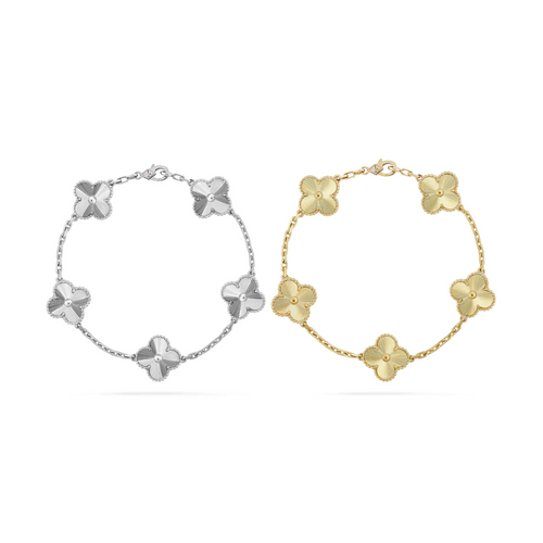 CLOVER BRACELET SET | GOLD SILVER