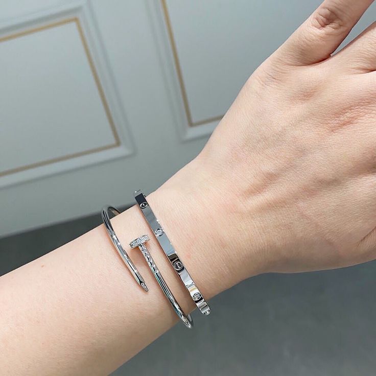 NAIL BRACELET THIN | SILBER