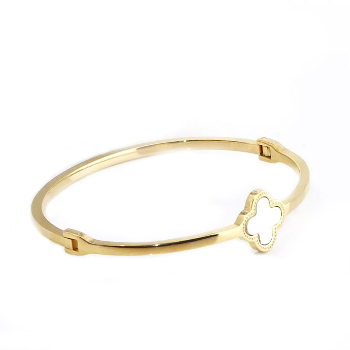 MOTHER OF PEARL CLOVER BANGLE