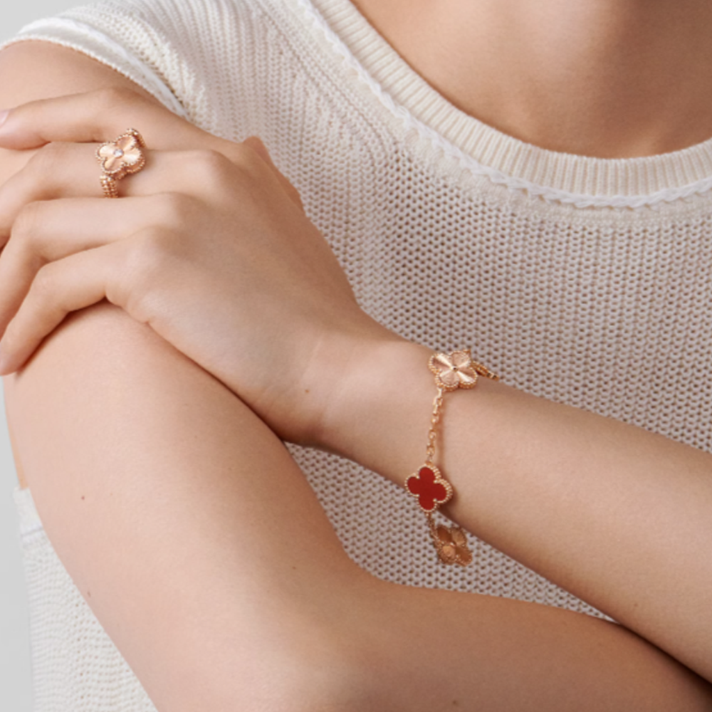 CLOVER BRACELET | RED GOLD