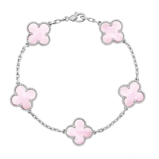 CLOVER BRACELET | SILVER PINK