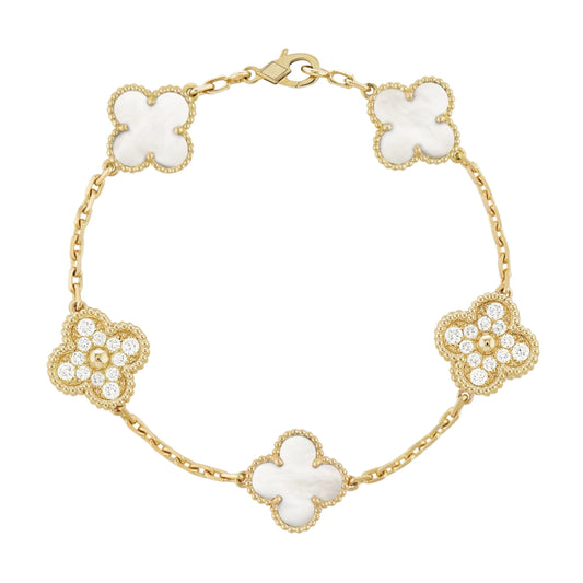 DELUXE CLOVER BRACELET | WHITE GOLD