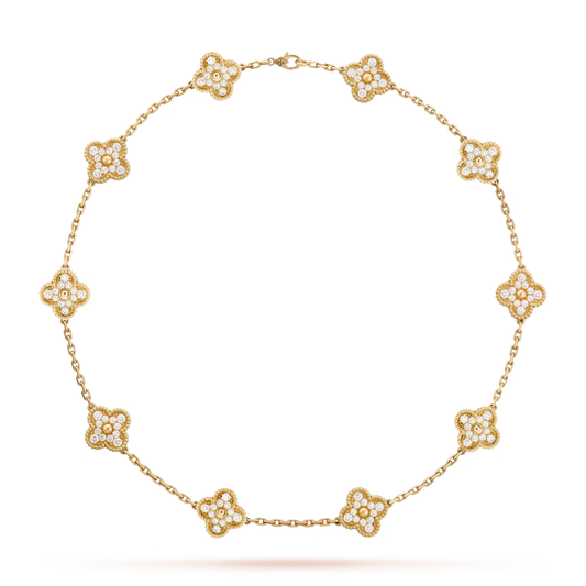 CLOVER DIAMOND NECKLACE 10 | GOLD