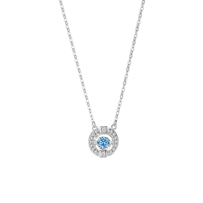GOLDURA® DANCING HEART BLUE GEM NECKLACE