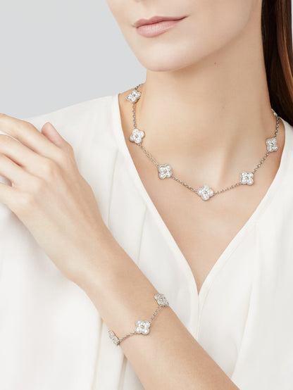 CLOVER DIAMOND NECKLACE 10 | SILVER