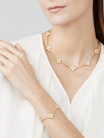 CLOVER DIAMOND NECKLACE 10 | GOLD