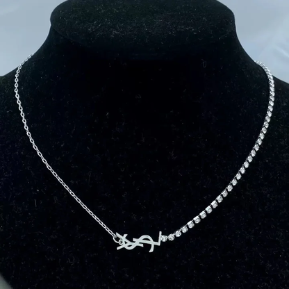 Monogram Y-Inlay Pendant Necklace
