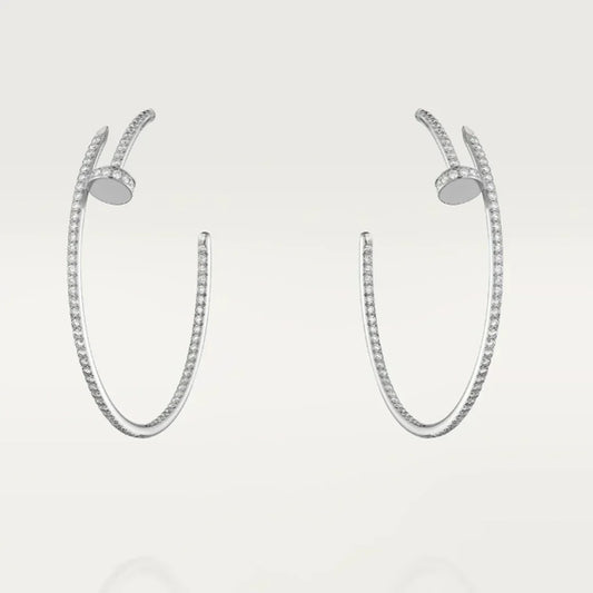 NAIL EARRINGS DIAMOND | SILBER