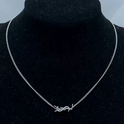 Monogram Y-Inlay Pendant Necklace