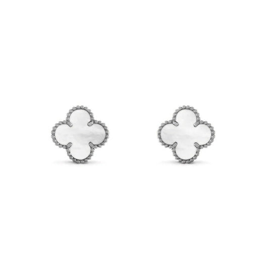 CLOVER EARRINGS | SILVER WHITE