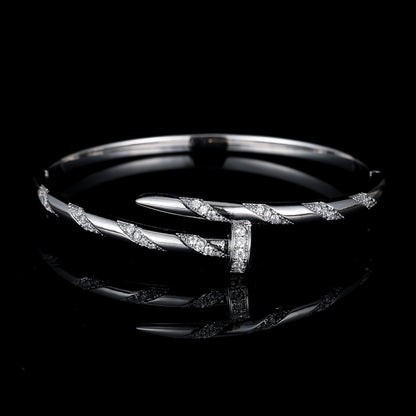 18K Gold Plated Nail Motif Bangle