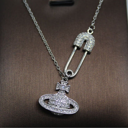 Celestial Orb Saturn Pendant Necklace