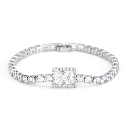 Geometric Emerald-Cut Tennis Bracelet